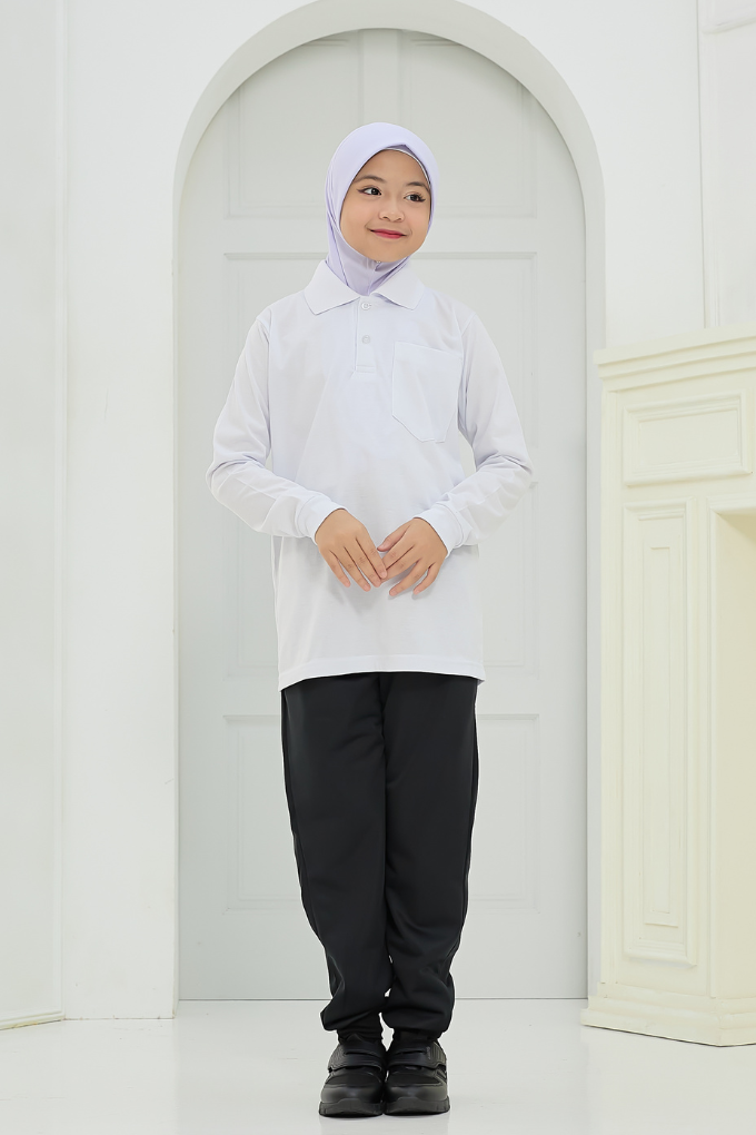 T-shirt Putih Berkolar